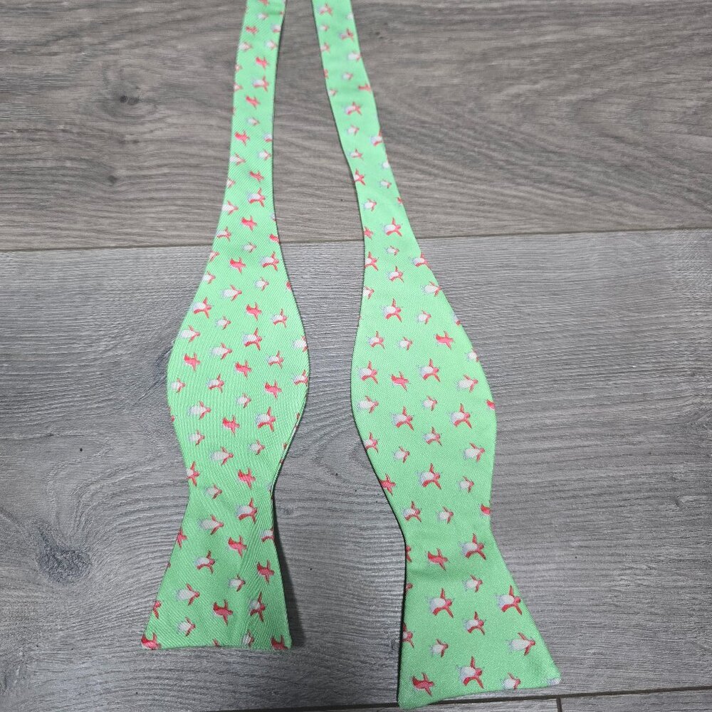 Bowtie #8 - Peter Blair Light Green with Penguins